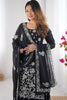 Elegant Black Party Wear Sharara Suit with Silver Embroidery - Mangaldeep NX
