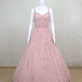Elegant Blush Pink Party Wear Gown with Beaded Embroidery - Mangaldeep NX