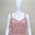 Elegant Blush Pink Party Wear Gown with Beaded Embroidery - Mangaldeep NX