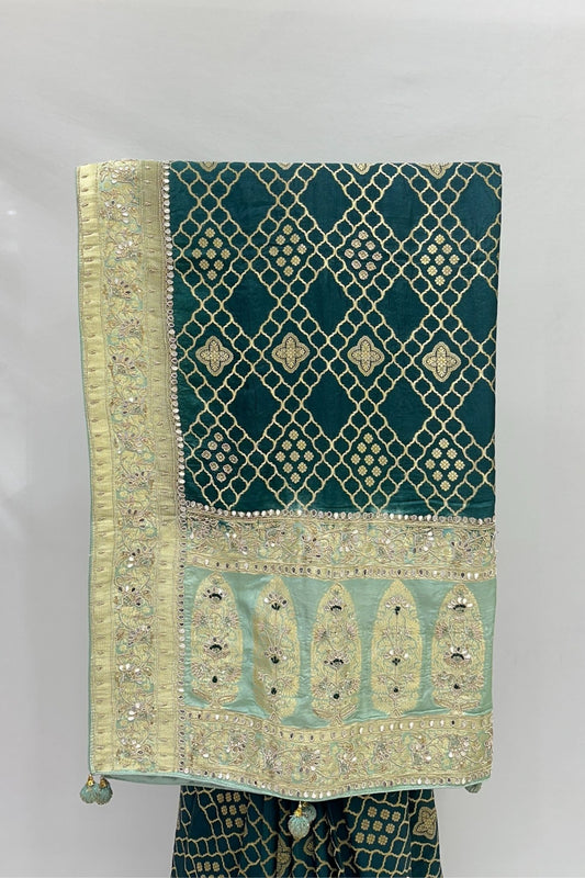 Elegant Bottle Green Designer Saree - Mangaldeep NX
