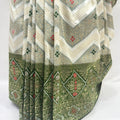 Elegant Green and Ivory Banarasi Silk Saree - Mangaldeep NX
