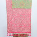 Elegant Green Bandhani Silk Saree with Pink Banarasi Zari Pallu for Weddings Festivals - Mangaldeep NX