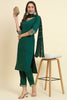 Elegant Green Silk Blend Salwar Suit with Embroidered Details - Mangaldeep NX