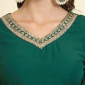 Elegant Green Silk Blend Salwar Suit with Embroidered Details - Mangaldeep NX