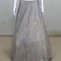 Elegant Grey Embroidered Silk Lehenga Choli with Net Dupatta - Mangaldeep NX