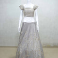 Elegant Grey Embroidered Silk Lehenga Choli with Net Dupatta - Mangaldeep NX