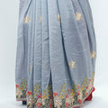 Elegant Grey Silk Saree Festive Wedding Wear - Mangaldeep NX