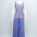 Elegant Lavender Embroidered Sharara Suit Set with Pink Ombre Dupatta - Mangaldeep NX