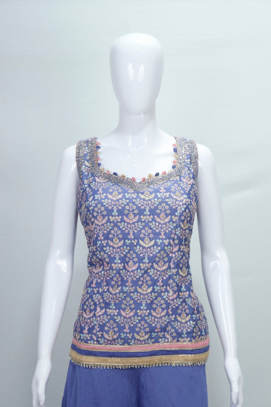 Elegant Lavender Embroidered Sharara Suit Set with Pink Ombre Dupatta - Mangaldeep NX