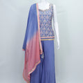 Elegant Lavender Embroidered Sharara Suit Set with Pink Ombre Dupatta - Mangaldeep NX