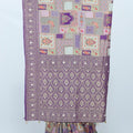 Elegant Lavender Patola Print Saree with Zari Border Traditional Banarasi Style Silk Blend Saree for Festive Wedding Wear - Mangaldeep NX