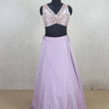 Elegant Lavender Sequin Blouse Lehenga with Ruffle Dupatta - Mangaldeep NX