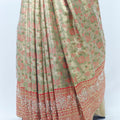 Elegant Light Green and Peach Banarasi Silk Saree with Floral Zari Weaving and Tassel Detailing Wedding Festive Wear - Mangaldeep NX