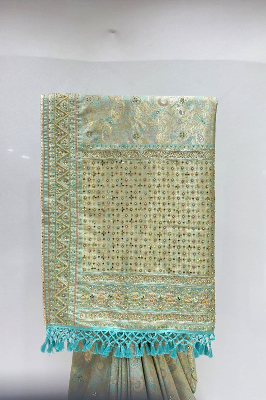 Elegant Light Green Banarasi Silk Saree - Mangaldeep NX