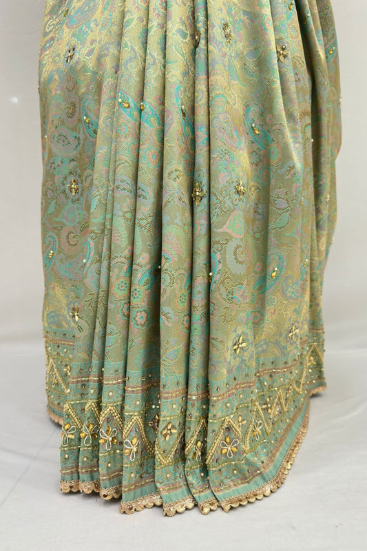 Elegant Light Green Banarasi Silk Saree - Mangaldeep NX