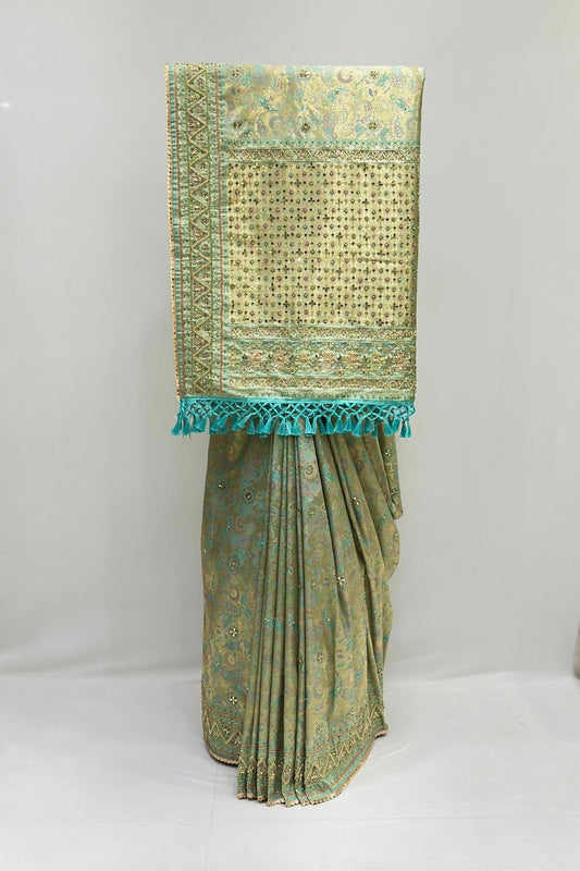 Elegant Light Green Banarasi Silk Saree - Mangaldeep NX