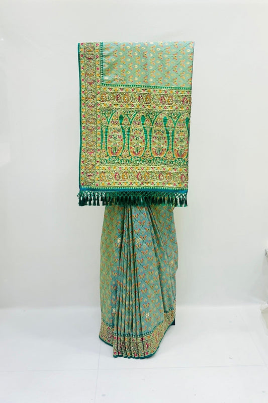 Elegant Light Green Banarasi Silk Saree - Mangaldeep NX