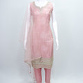 Elegant Light Pink Sleeveless Embroidered Salwar Suit Set with Net Dupatta for Women - Mangaldeep NX