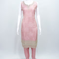 Elegant Light Pink Sleeveless Embroidered Salwar Suit Set with Net Dupatta for Women - Mangaldeep NX