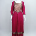 Elegant Magenta Anarkali Kurta Set with Printed Dupatta Gota Patti Detailing Festive Ethnic Wear for Women - Mangaldeep NX