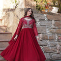 Elegant Maroon Anarkali Dress with Heavy Embroidery - Mangaldeep NX