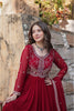 Elegant Maroon Anarkali Dress with Heavy Embroidery - Mangaldeep NX