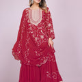 Elegant Maroon Embroidered Readymade Sharara Suit - Mangaldeep NX