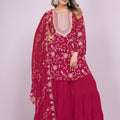 Elegant Maroon Embroidered Readymade Sharara Suit - Mangaldeep NX