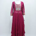 Elegant Maroon Mirror & Zari Embroidered Anarkali Kurta Set with Dupatta - Mangaldeep NX