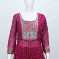 Elegant Maroon Mirror & Zari Embroidered Anarkali Kurta Set with Dupatta - Mangaldeep NX