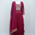 Elegant Maroon Mirror & Zari Embroidered Anarkali Kurta Set with Dupatta - Mangaldeep NX