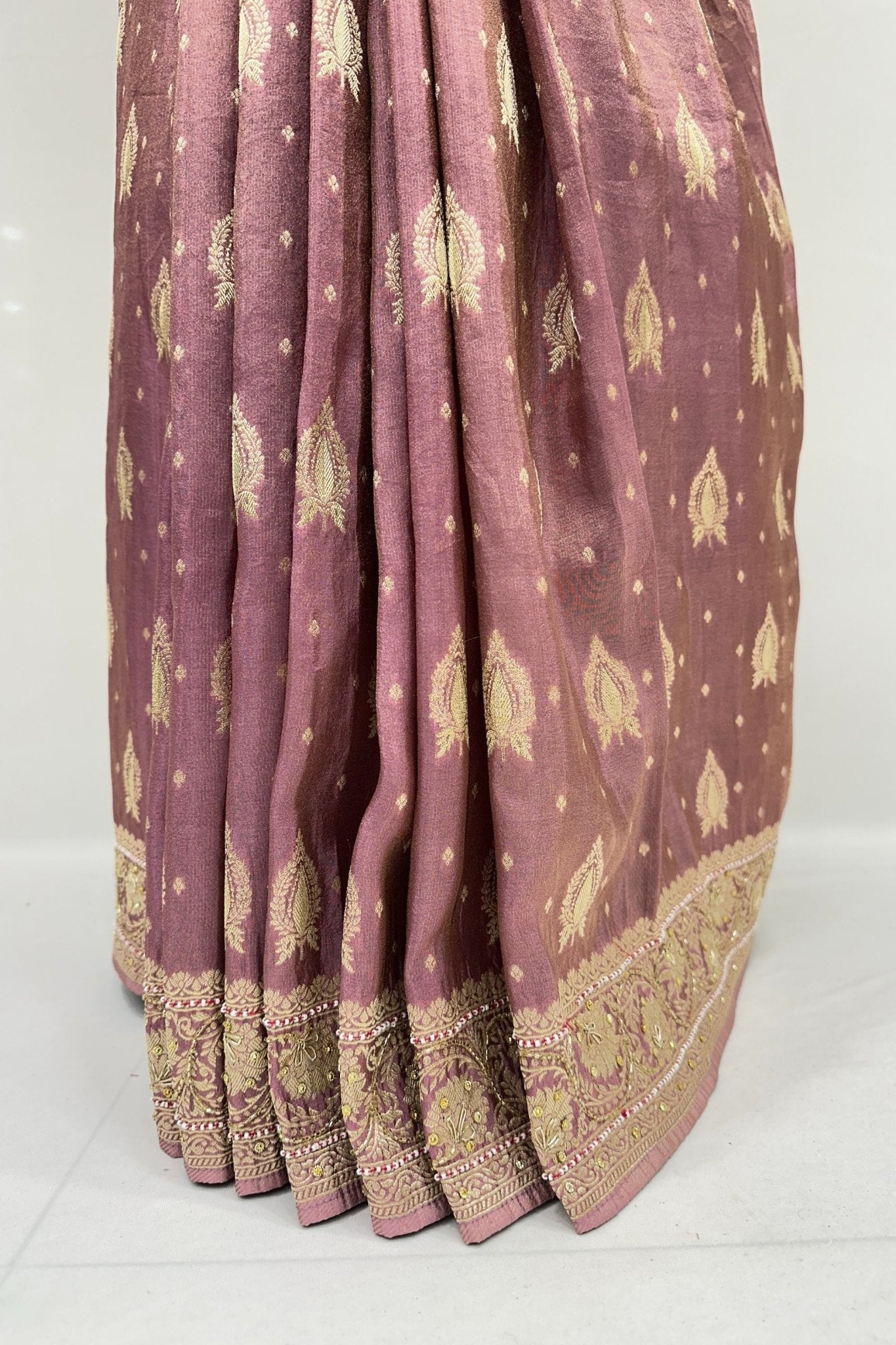 Elegant Mauve Banarasi Silk Saree - Mangaldeep NX
