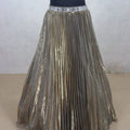 Elegant Metallic Gold Pleated Lehenga with Embellished Blouse - Mangaldeep NX