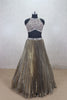 Elegant Metallic Gold Pleated Lehenga with Embellished Blouse - Mangaldeep NX