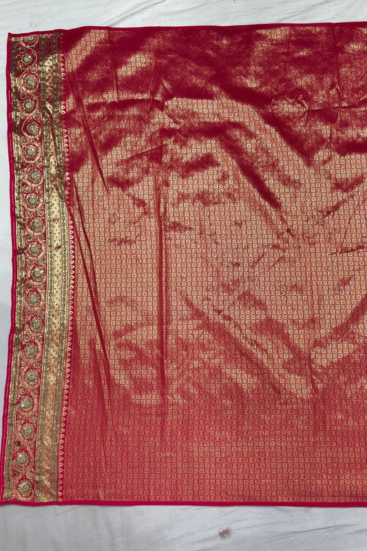 Elegant Multicolor Banarasi Silk Saree with Patchwork - Mangaldeep NX