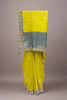 Elegant Mustard Yellow Banarasi Silk Saree with Floral Border - Mangaldeep NX