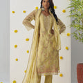 Elegant Mustard Yellow Chiffon Embroidered Salwar Suit - Mangaldeep NX