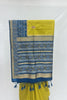 Elegant Mustard Yellow Silk Saree with Blue Zari Border - Mangaldeep NX