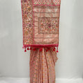 Elegant Peach Banarasi Silk Saree - Mangaldeep NX
