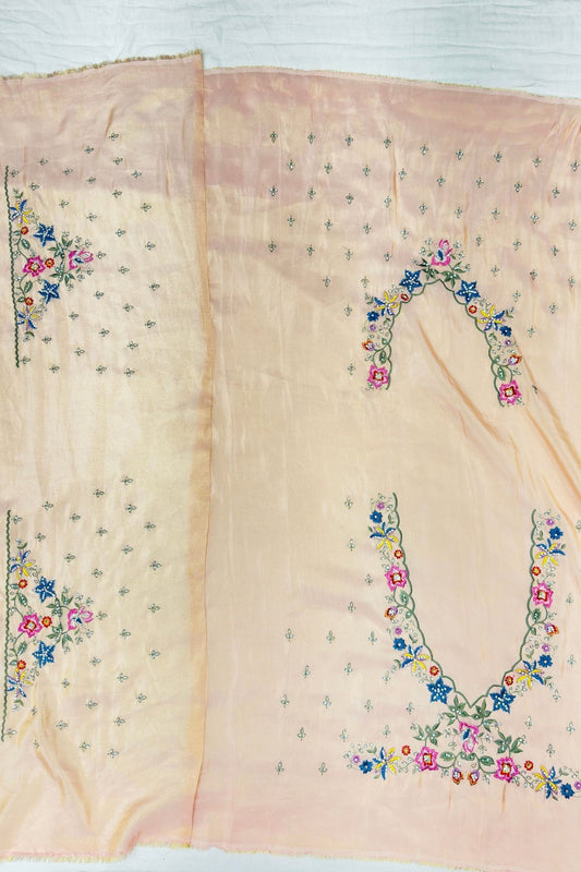 Elegant Peach Embroidered Silk Saree - Mangaldeep NX