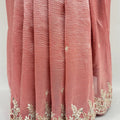 Elegant Pink Crushed Silk Saree - Mangaldeep NX