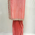 Elegant Pink Crushed Silk Saree - Mangaldeep NX