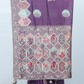 Elegant Purple Banarasi Silk Saree with Multicolor Brocade Weaving & Traditional Motifs – Wedding & Festive Wear - Mangaldeep NX