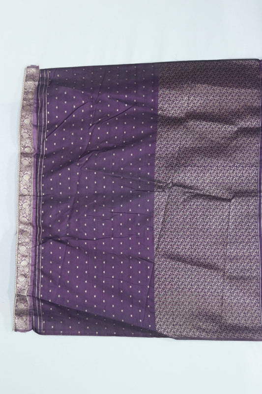 Elegant Purple Banarasi Silk Saree with Multicolor Brocade Weaving & Traditional Motifs – Wedding & Festive Wear - Mangaldeep NX