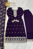 Elegant Purple Embroidered Kurta Set with Dupatta - Mangaldeep NX