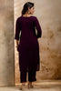Elegant Purple Embroidered Silk Blend Readymade Salwar Kameez - Mangaldeep NX