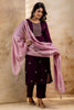 Elegant Purple Embroidered Silk Blend Readymade Salwar Kameez - Mangaldeep NX
