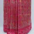 Elegant Rani Pink Banarasi Silk Saree Floral Motifs & Rich Pallu Wedding & Festive Wear - Mangaldeep NX