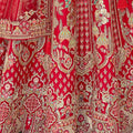 Elegant Red Bridal Lehenga Choli with Heavy Zari, Sequin, and Embroidery Work - Mangaldeep NX