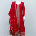 Elegant Red Georgette Embroidered Kurta Set with Dupatta - Mangaldeep NX